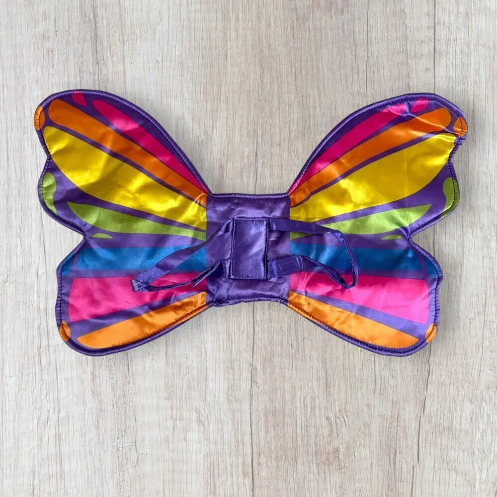 BABW Build-A-Bear Workshop Fairy Wings Satin Rainbow Purple Costume Accessory
